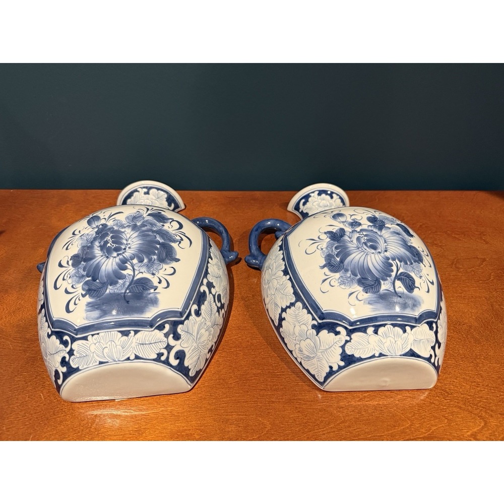 Vintage Pair of Wall Pocket Planter Vases Maitland Smith Hand Made